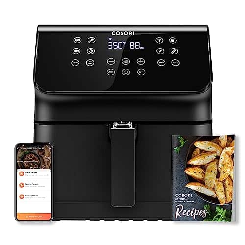 COSORI Pro II Smart Air Fryer 5.8QT, 12 One-Touch Customizable Functions, 3-Way Control, Cookbook and Online Recipes, Dishwasher-Safe Detachable Basket, Works with Alexa & Google Assistant