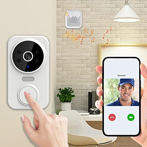 Smart Doorbell Camera Wireless Clearance, Smart WiFi Video Doorbell with Chime,IP65, Night Vision,2.4G WiFi Compatible，Indoor Chime Include, Battery-Powered Smart WiFi Doorbell for Home Security
