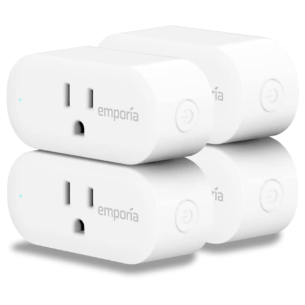 Smart Plug with Energy Monitoring | 15A Max / 10A Continuous | WiFi Smart Outlet | Mobile App | Alexa | Google | ETL Certified (Package of 4)