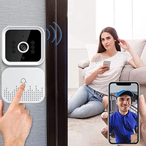 Smart Video Doorbell Wireless with Chime Night Vision, Cloud Storage, for Home Apartment Office Room